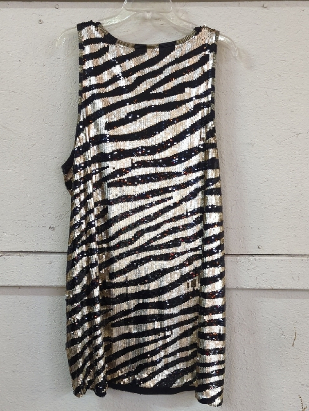 Trina Turk Sequin Zebra Tank Dress - Gold & Black - Picture 7 of 7